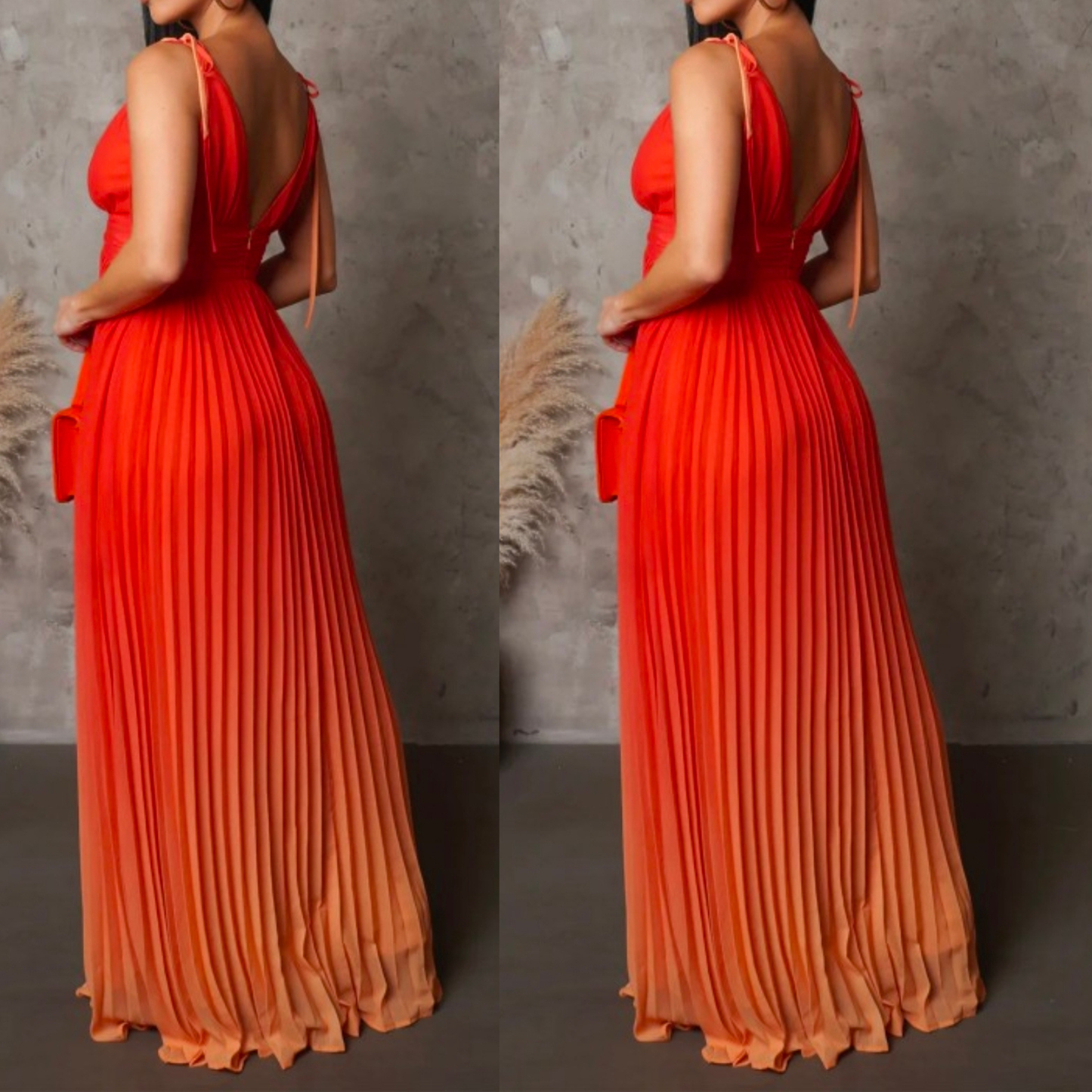 Orange ombre maxi dress