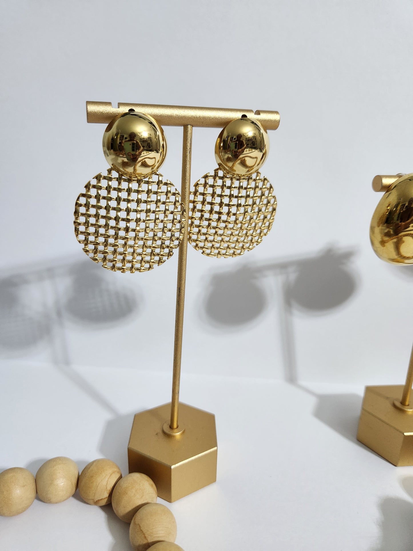 Aretes circular y colgante