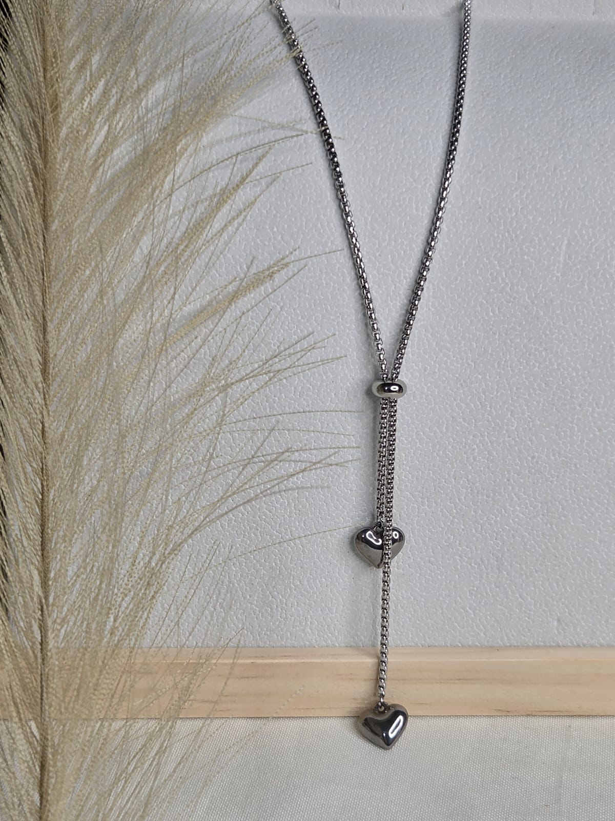 Cadena ajustable con 2 corazones