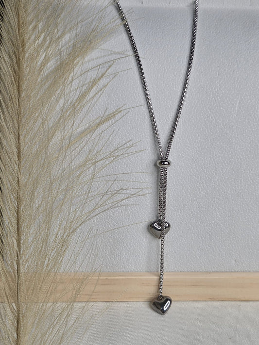 Cadena ajustable con 2 corazones