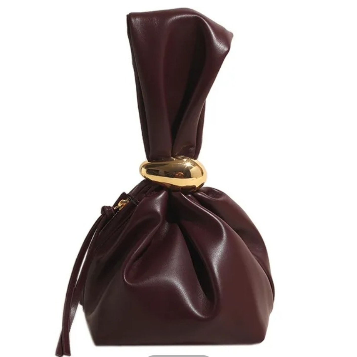 Cartera de mano con broche dorado