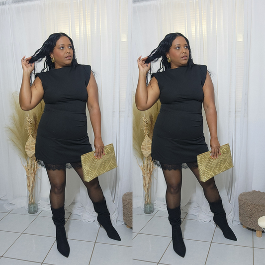 Vestido en encaje color negro