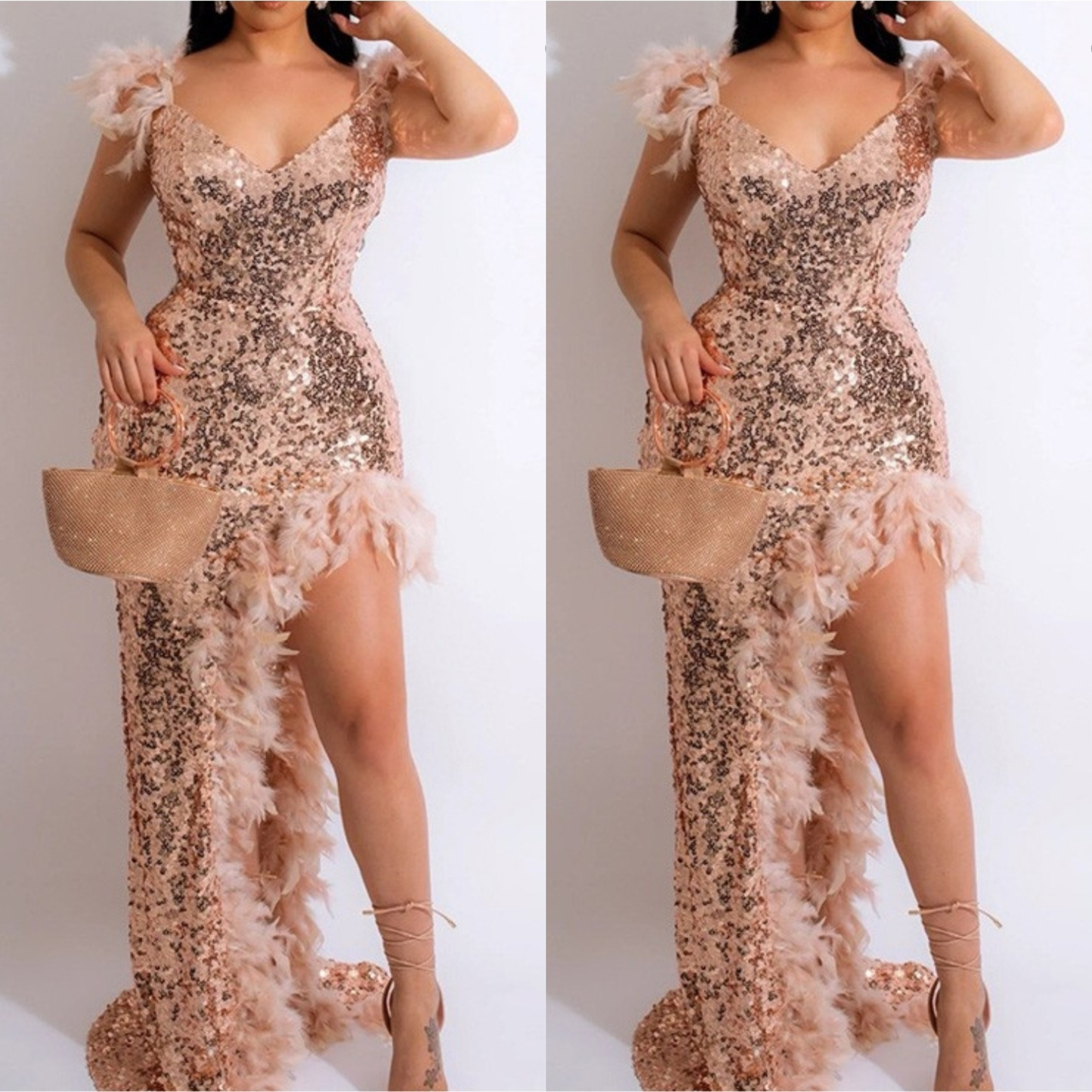 Champagne sequins dress