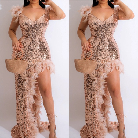 Champagne sequins dress