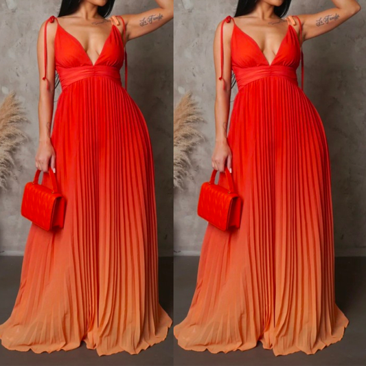 Orange ombre maxi dress