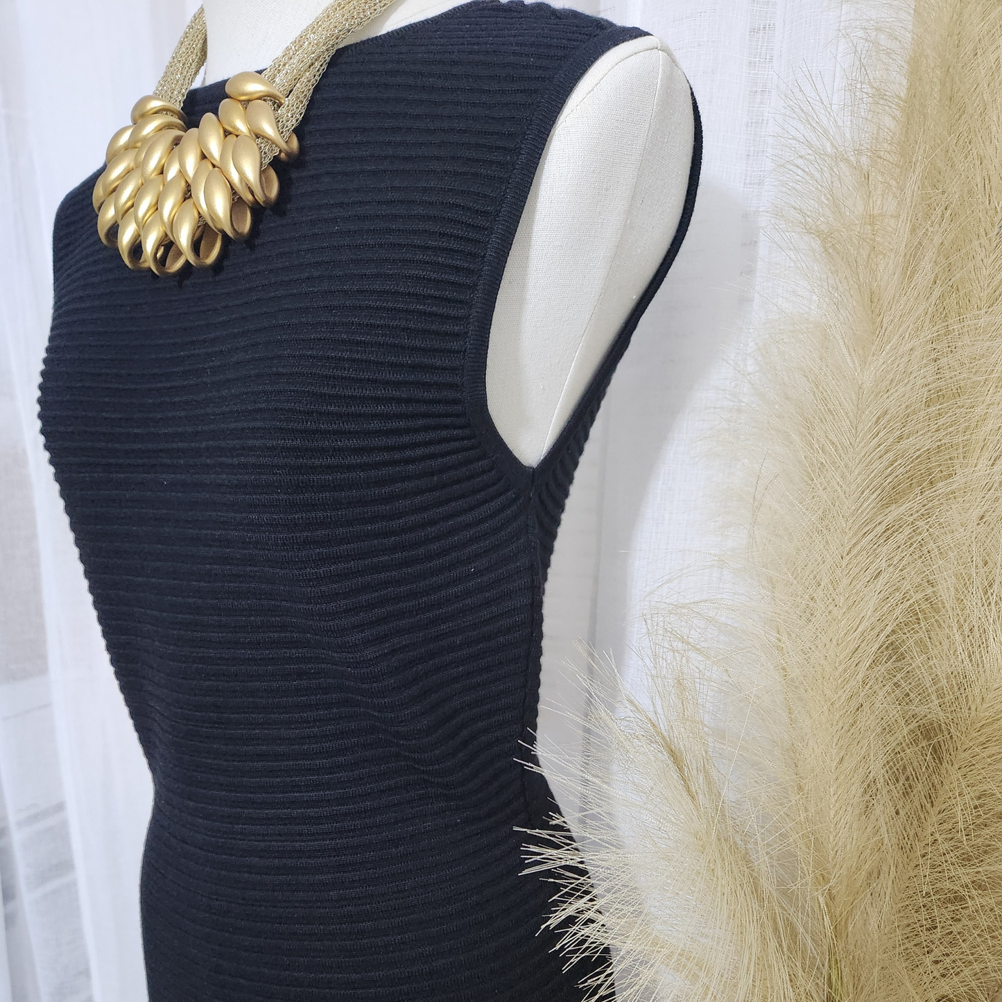 Vestido midi manga corta
