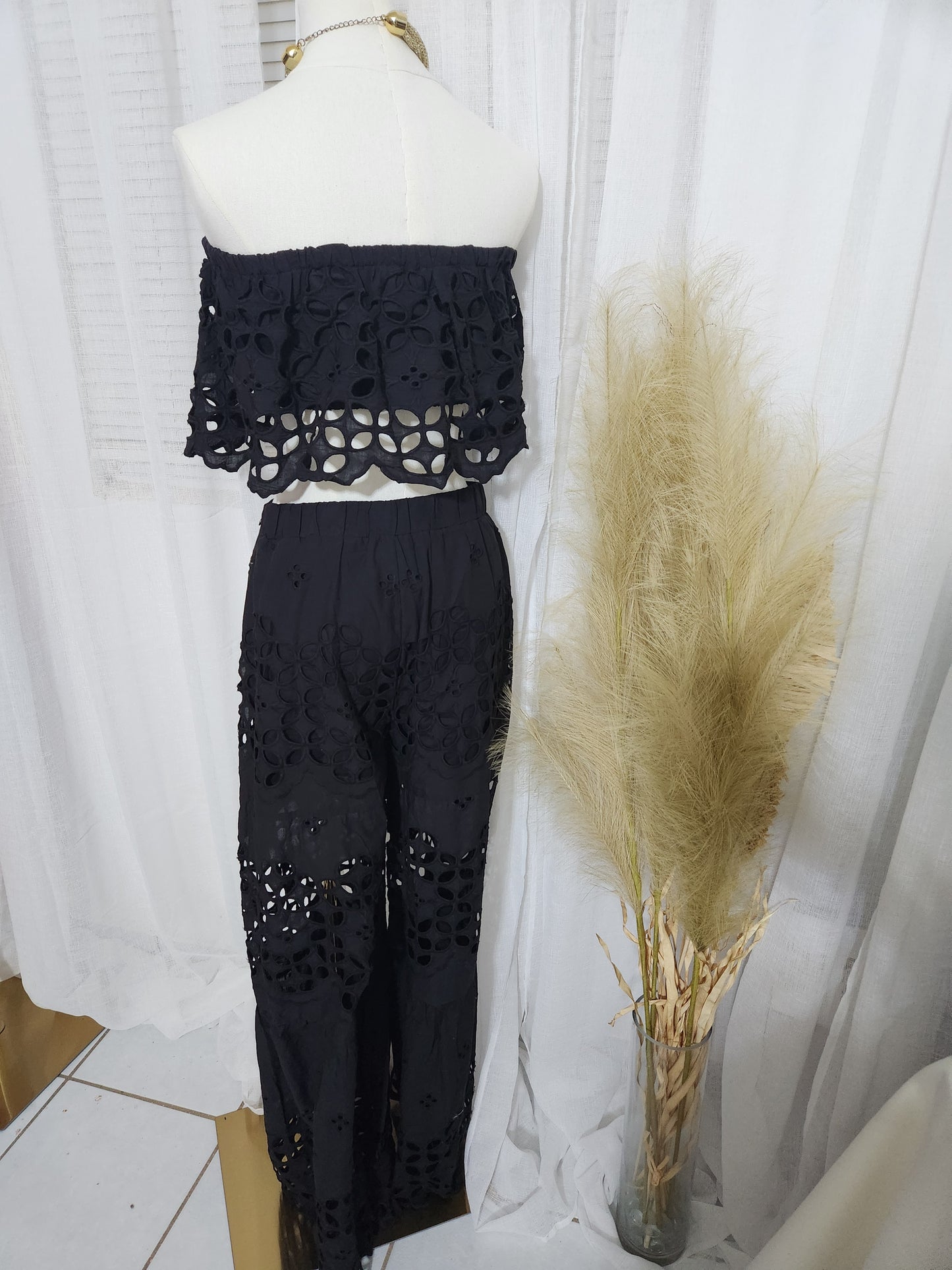 Set eyelet color negro